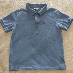 Lacoste Kids Sky Blue Cotton Polo with Crocodile Logo